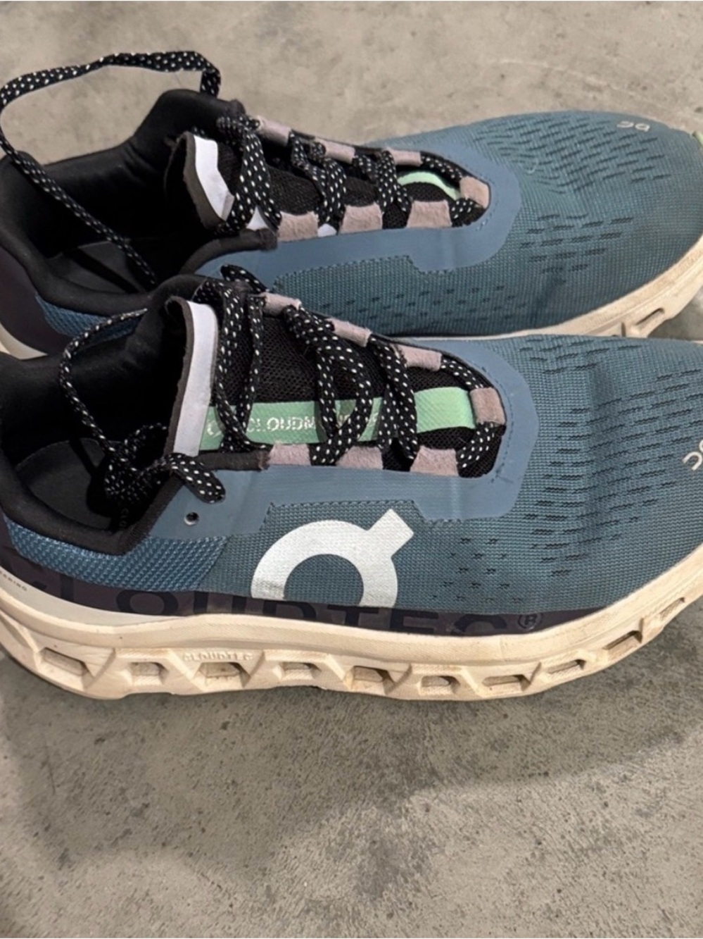 On Running Blue and White Running Sneakers